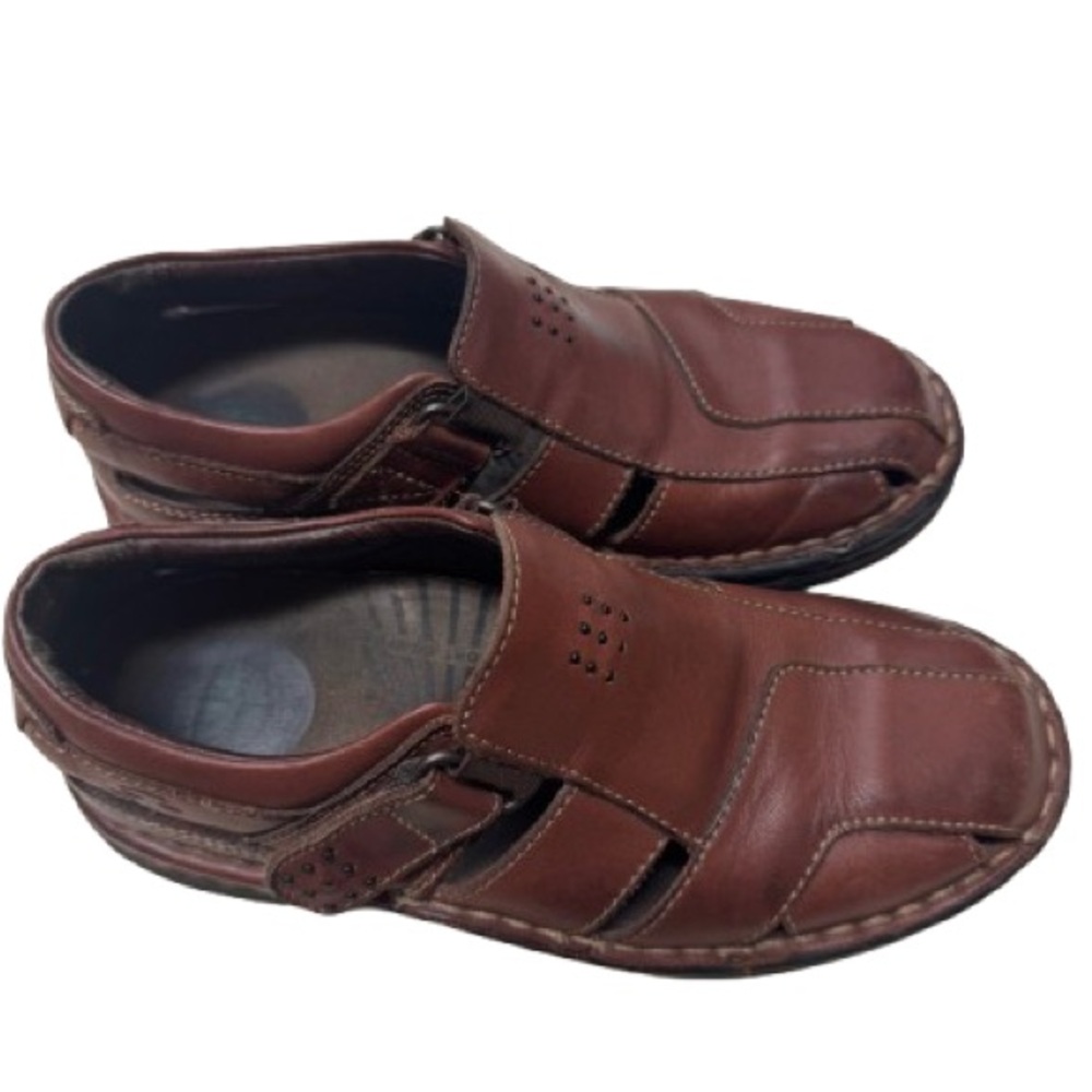 SMen's Brown Leather Sandals SC size 8 comfortable design